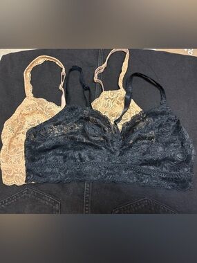 Quince Lace Bralette Duo in Black & Nude